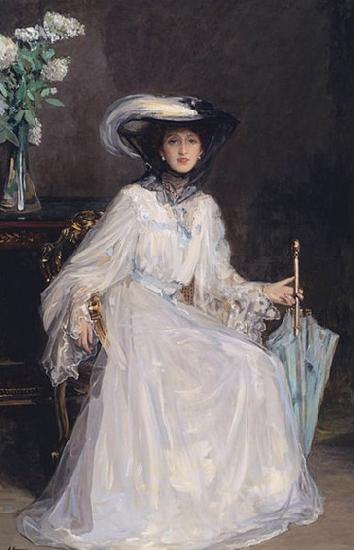 Sir John Lavery Evelyn Farquhar, wife of Captain Francis Douglas Farquhar daughter of the John Hely-Hutchinson, 5th Earl of Donoughmore oil painting picture